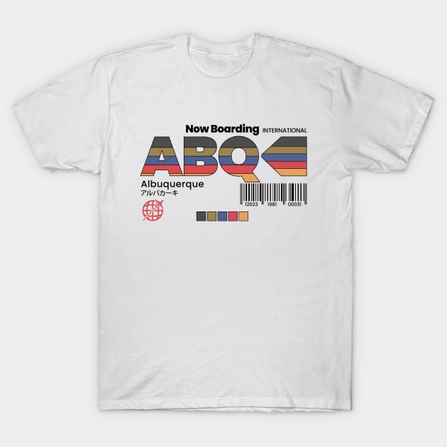 Vintage Albuquerque ABQ New Mexico Retro Travel T-Shirt by Now Boarding